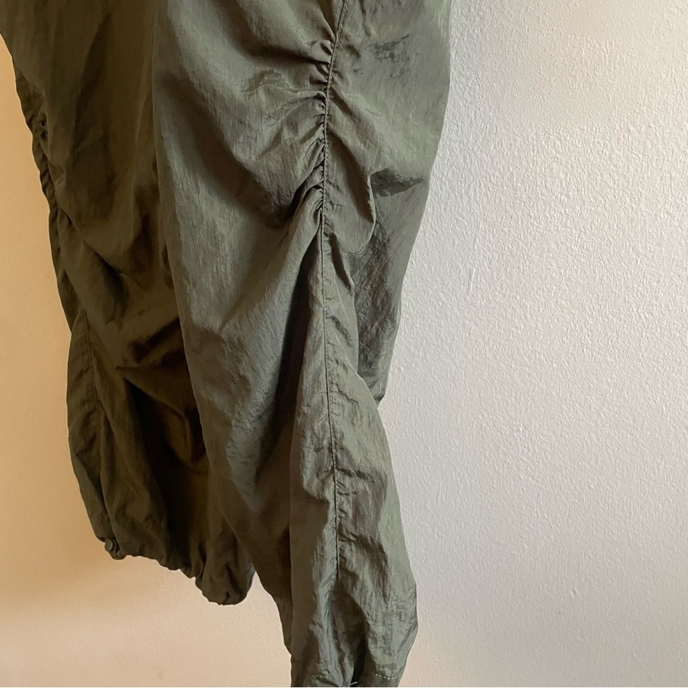 Ci Sono Dark Green Nylon Parachute Pants with Bungee Hem – Size Large EUC - Picture 6 of 14